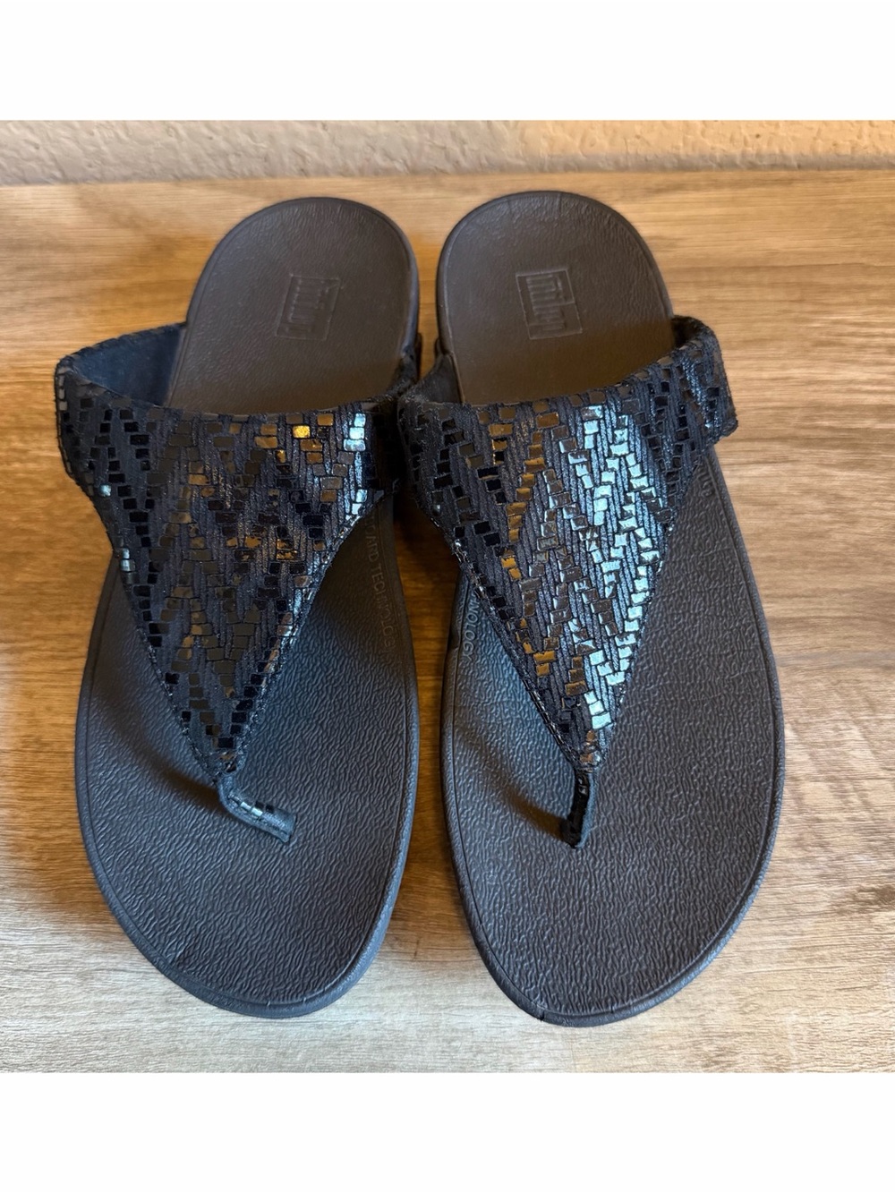 Fitflop Lulu Wedge Sequin Strap Sandals